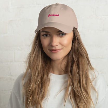 Feminist Embroidered Dad hat