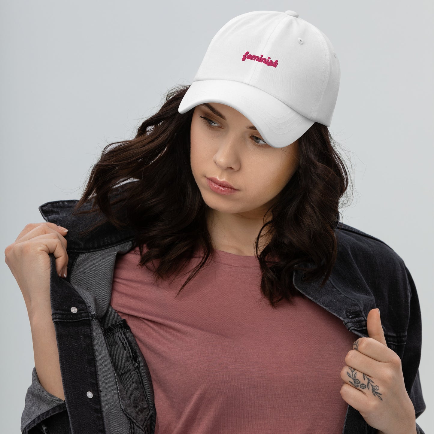 Feminist Embroidered Dad hat