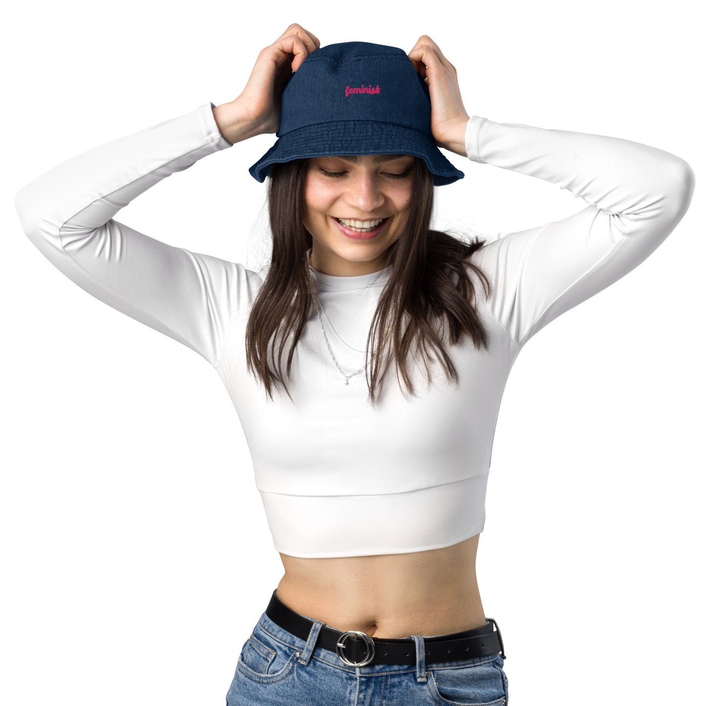 Feminist Denim bucket hat