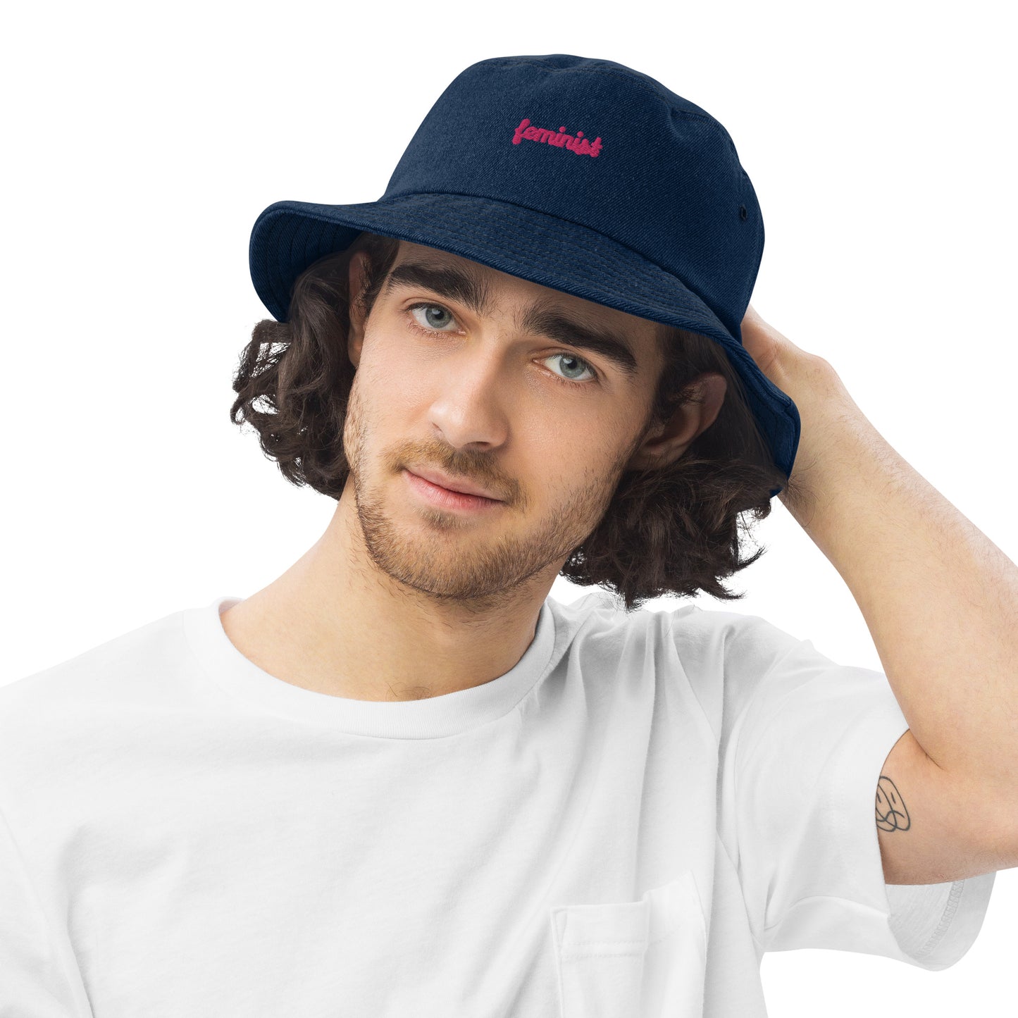 Feminist Denim bucket hat