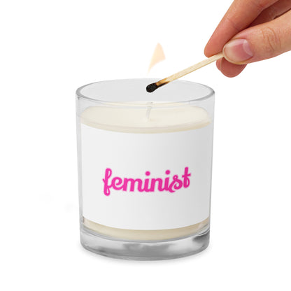 Feminist glass jar soy wax candle