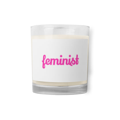 Feminist glass jar soy wax candle