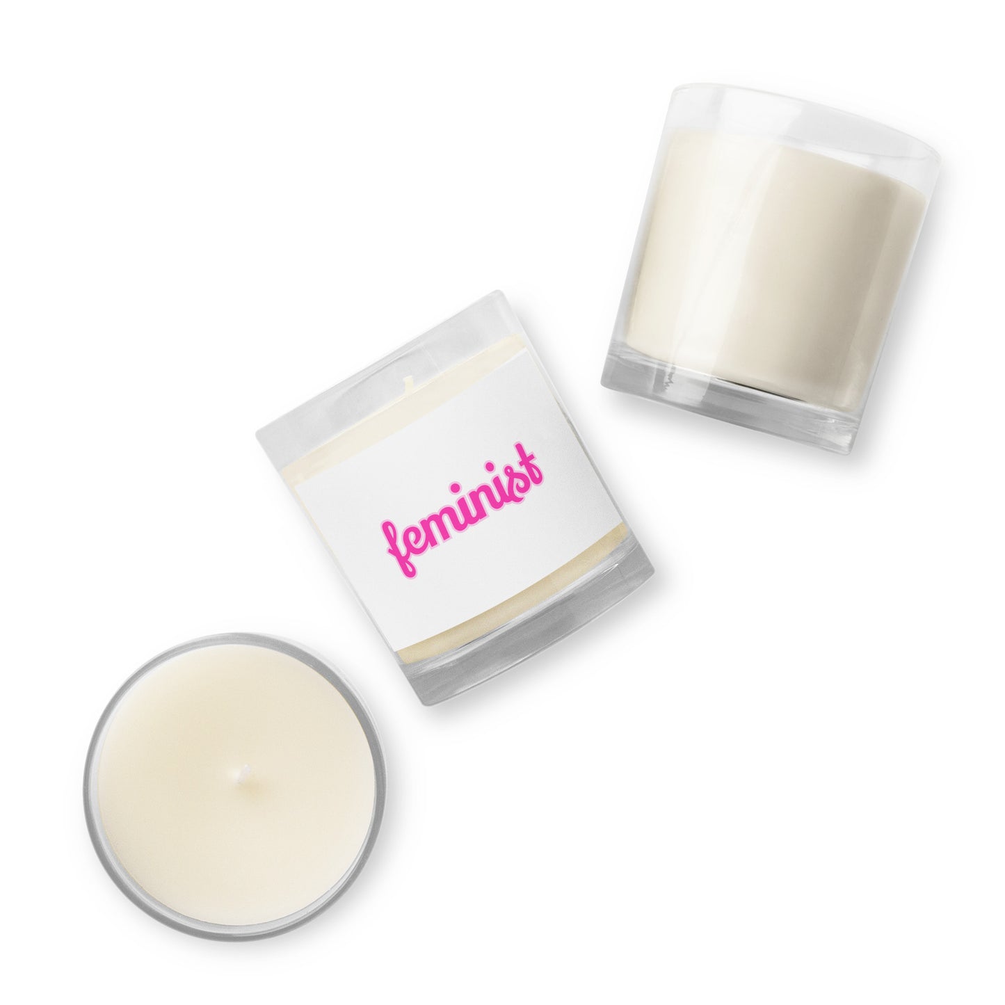 Feminist glass jar soy wax candle