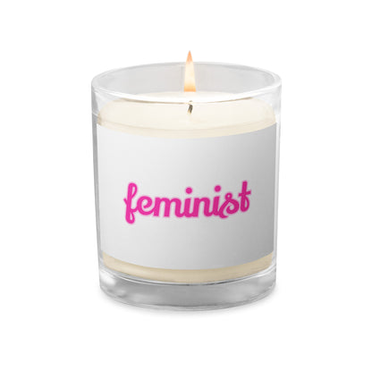 Feminist glass jar soy wax candle