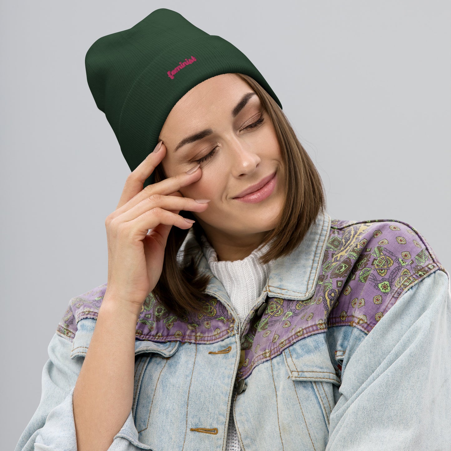 Feminist Embroidered Beanie