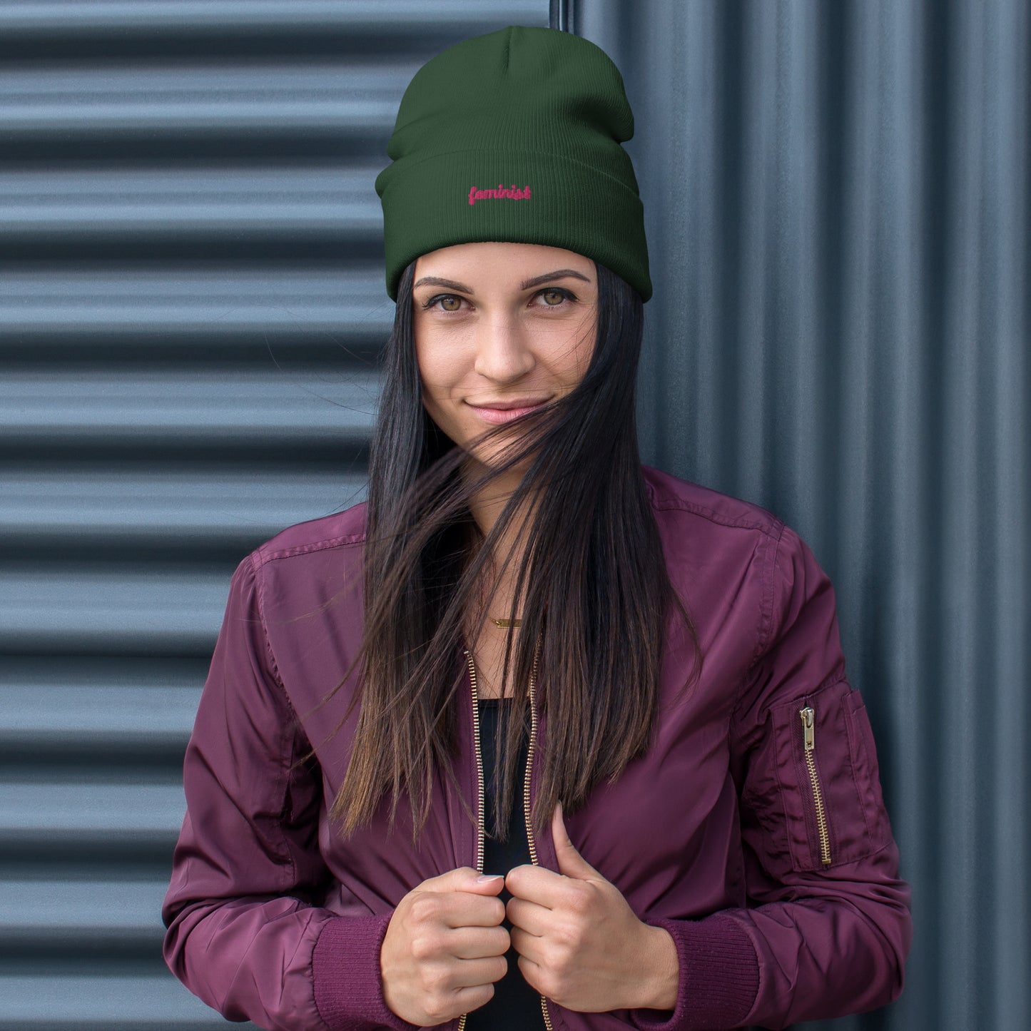 Feminist Embroidered Beanie