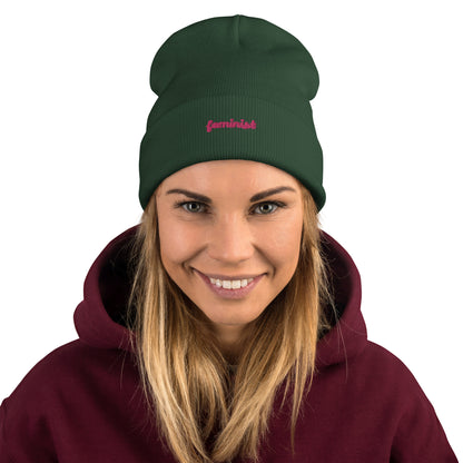 Feminist Embroidered Beanie