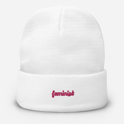 Feminist Embroidered Beanie