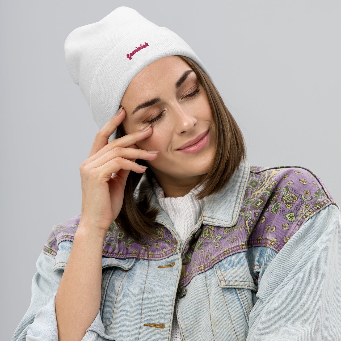 Feminist Embroidered Beanie