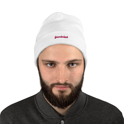 Feminist Embroidered Beanie