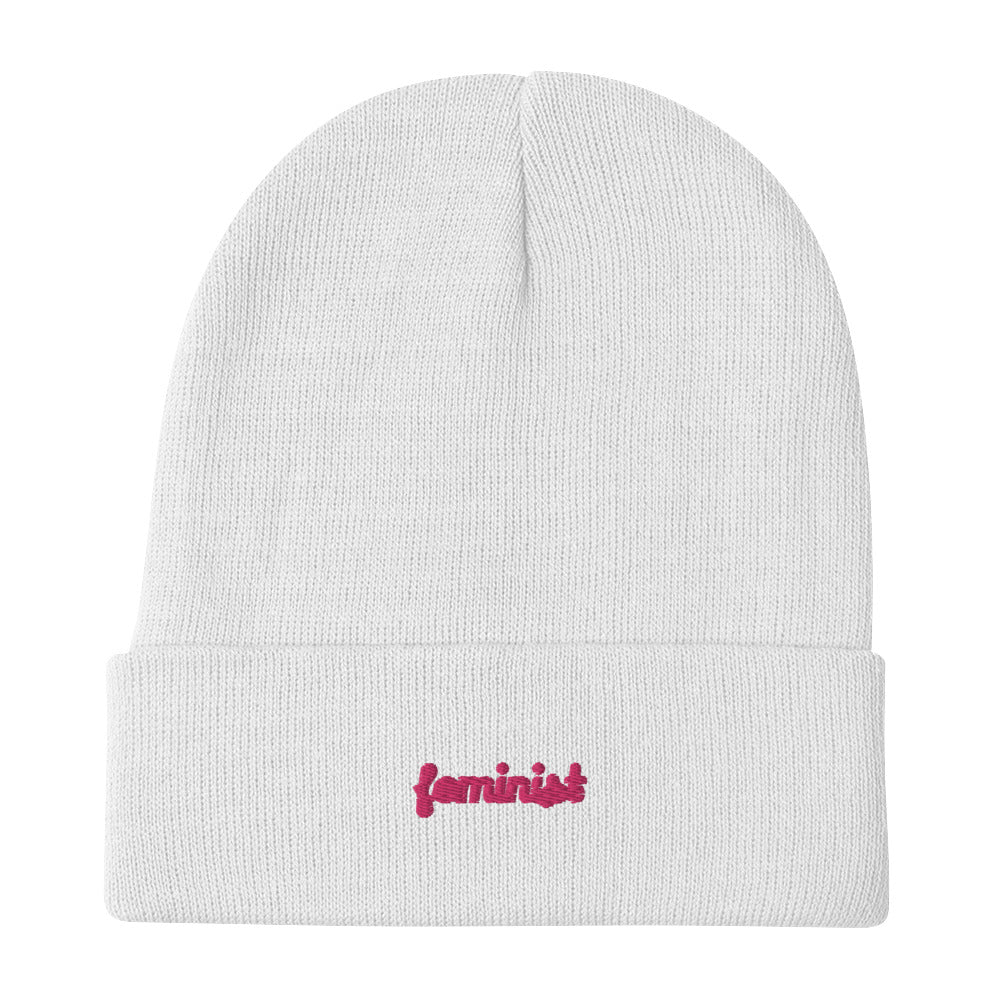 Feminist Embroidered Beanie