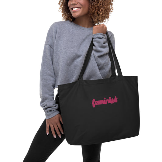 Feminist Large organic tote bag