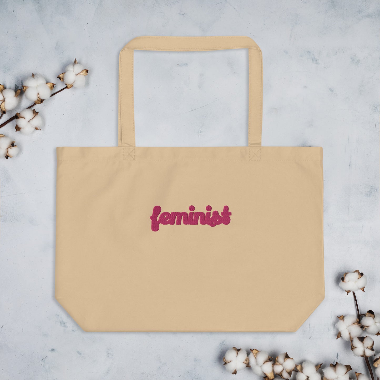 Feminist Large organic tote bag