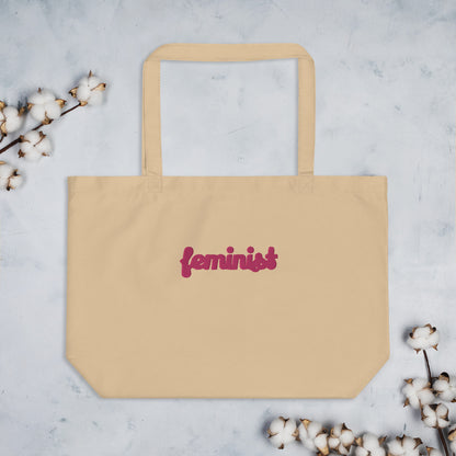 Feminist Large organic tote bag