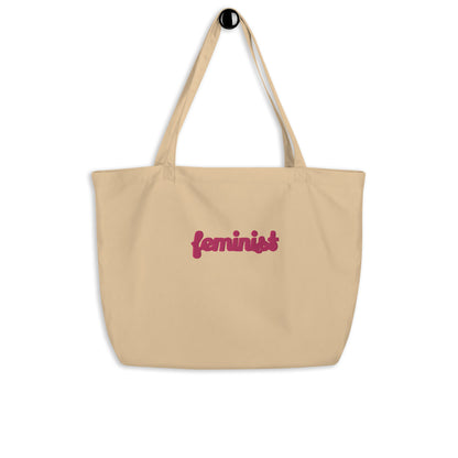 Feminist Large organic tote bag