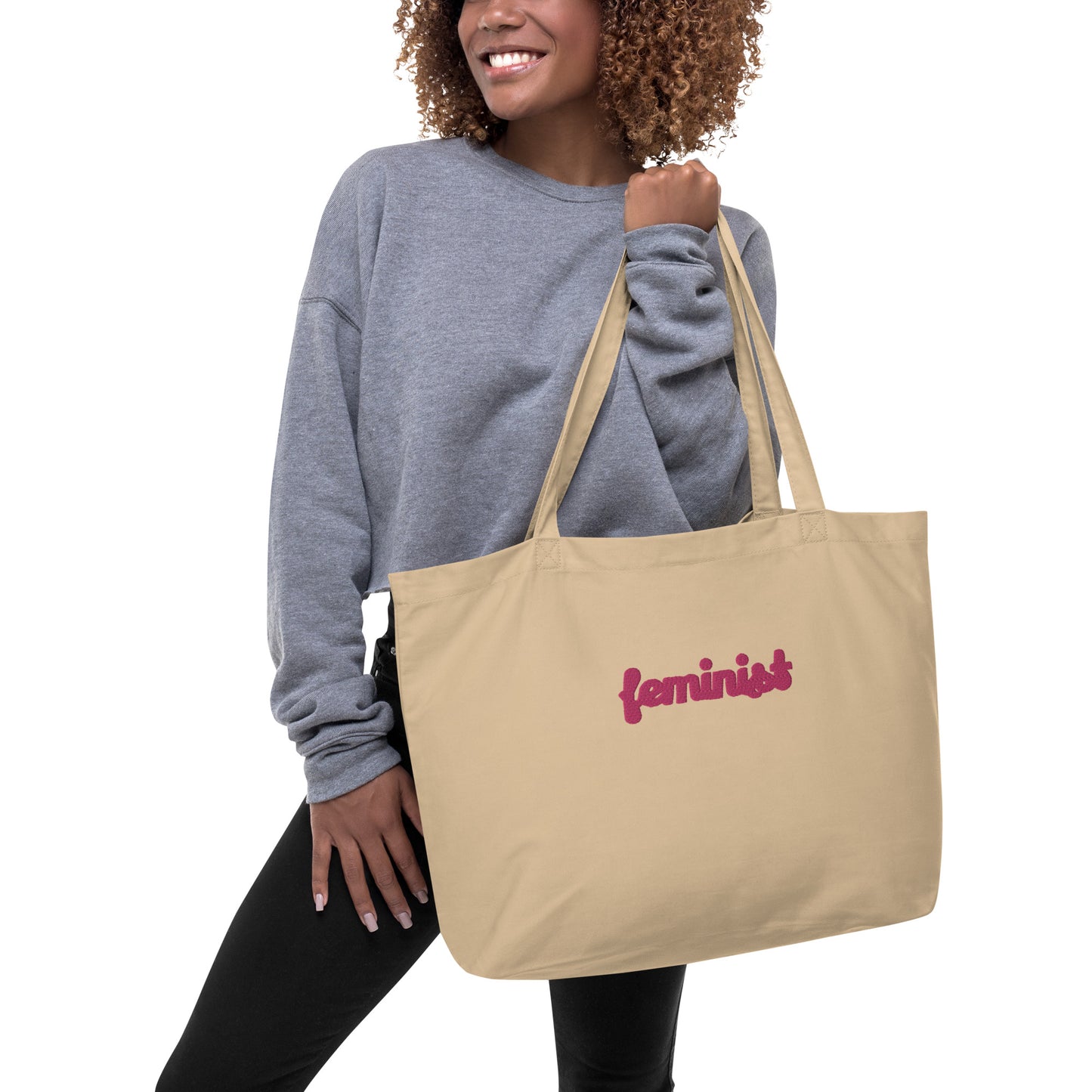 Feminist Large organic tote bag