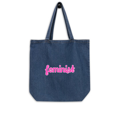 Feminist Organic denim tote bag