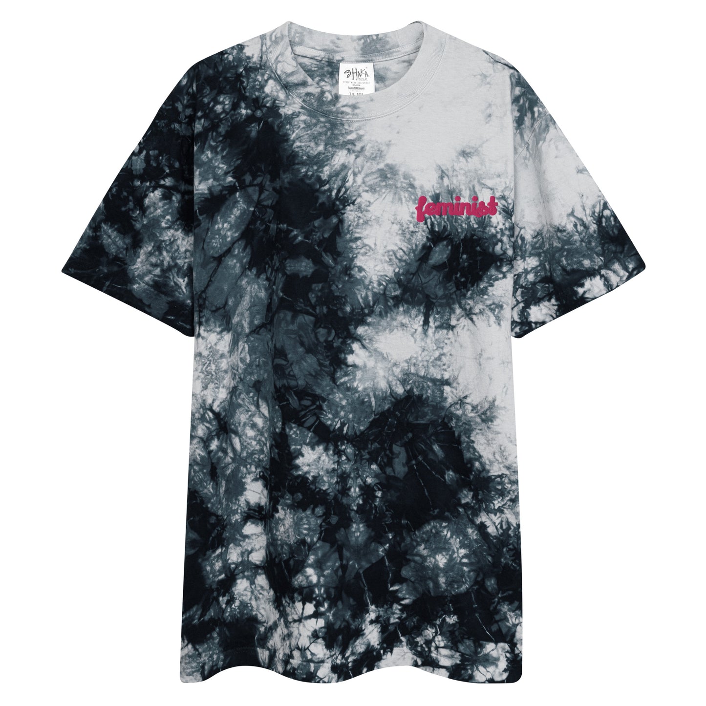 Feminist Oversized embroidered tie-dye t-shirt