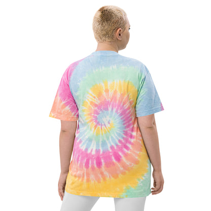 Feminist Oversized embroidered tie-dye t-shirt