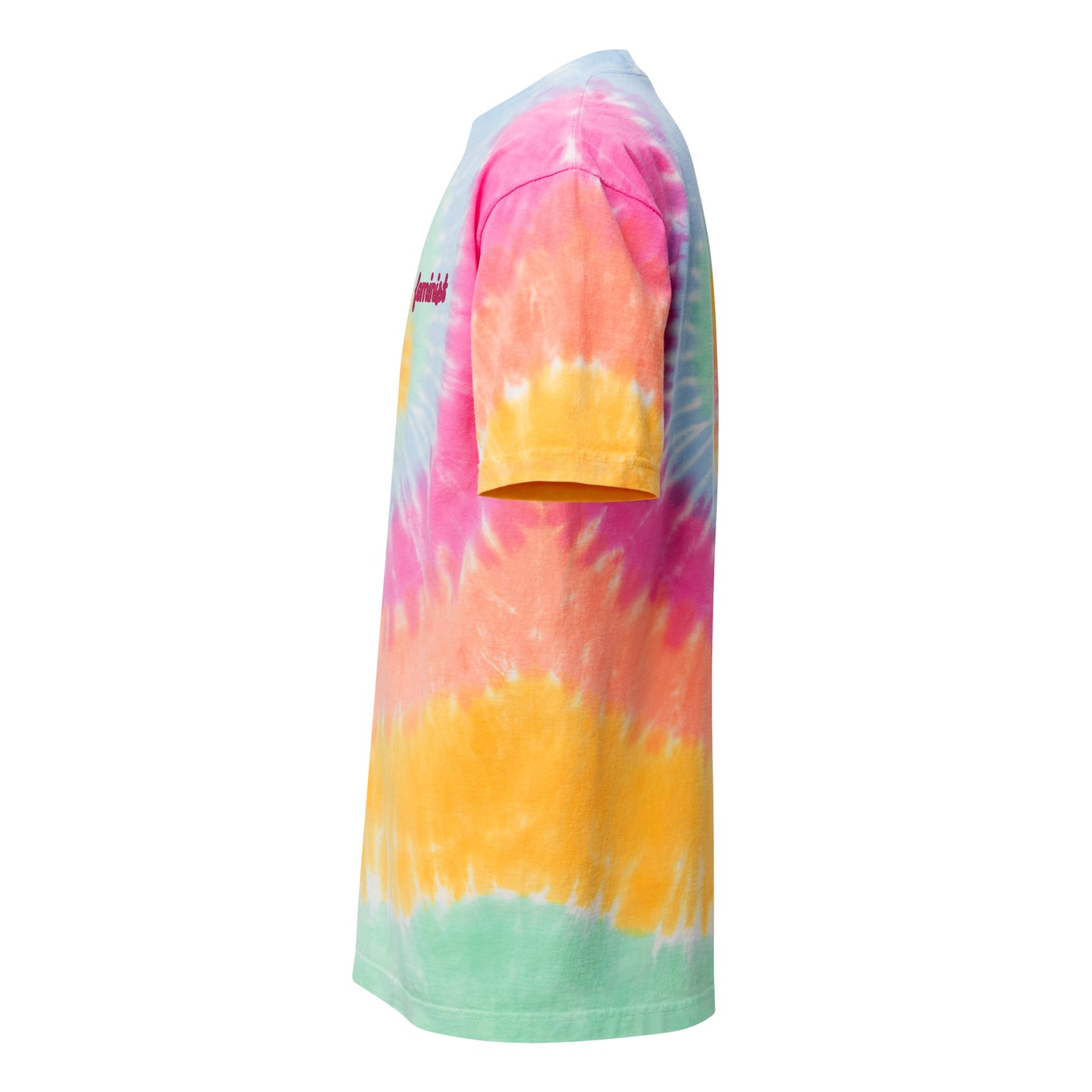 Feminist Oversized embroidered tie-dye t-shirt