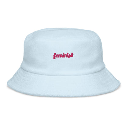 Feminist Unstructured terry cloth bucket hat