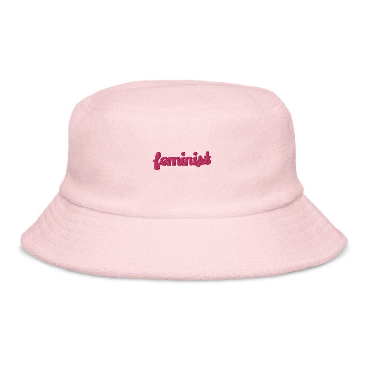 Feminist Unstructured terry cloth bucket hat